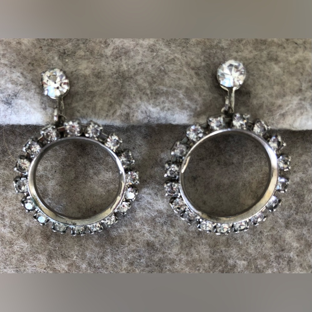 Sparkly Rhinestone Circle Drop Earrings